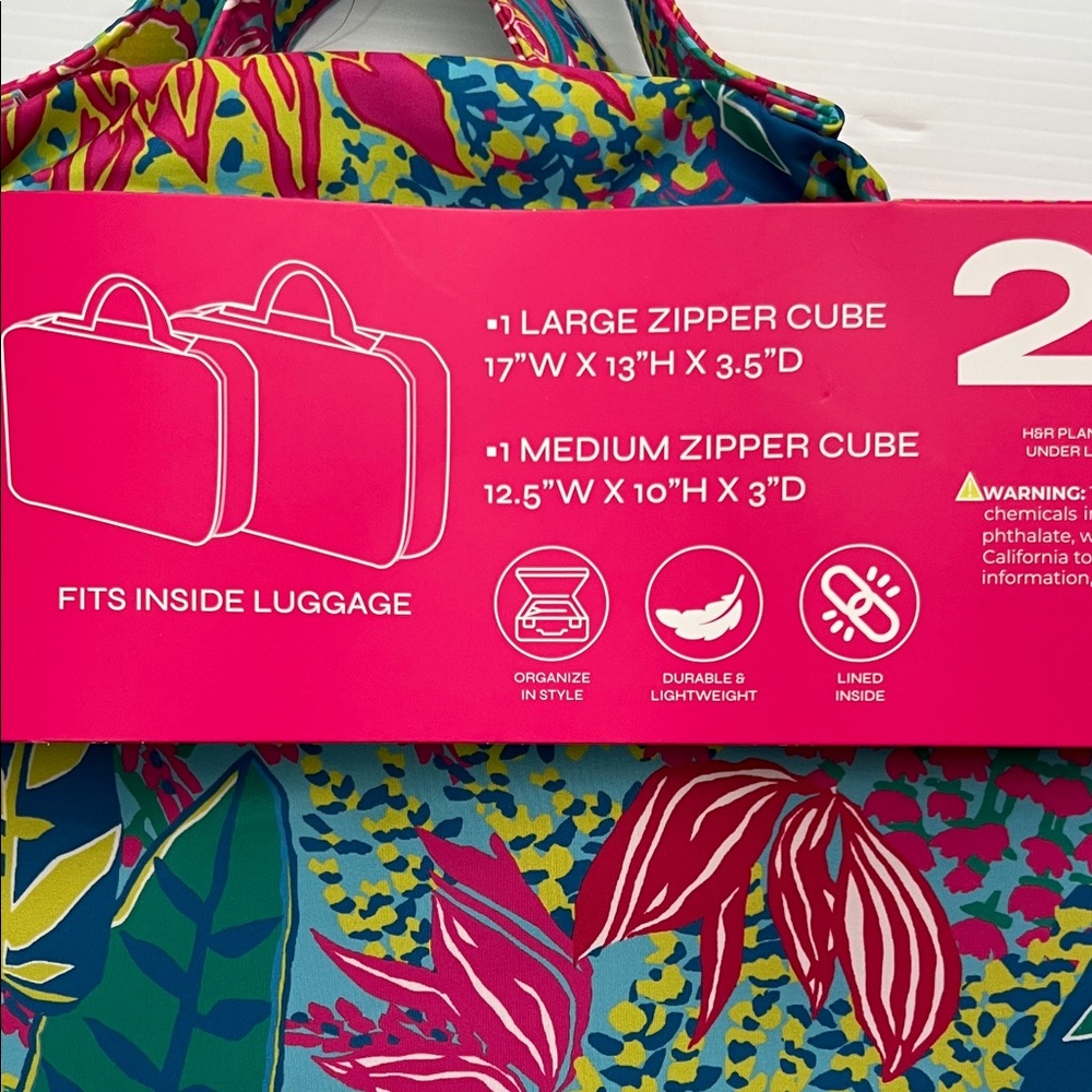 NWT Trina Turk Multicolor Packing Cube Set 2 Pieces and air travel 6 pieces - Picture 6 of 8